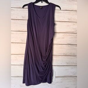 Free Press Draped Midi Dress in Rich Purple
